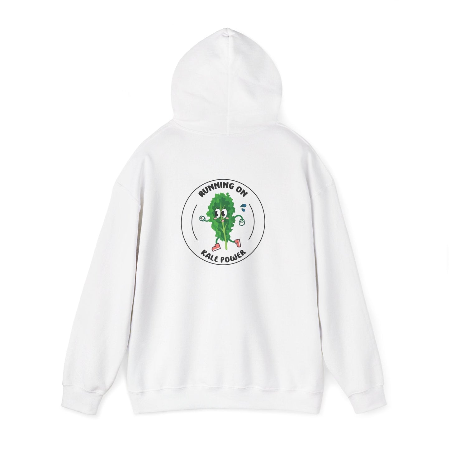 Running On Kale Power Hoodie | Vegetables, Greens, Kale Power, Food, Nutrition, Healthy, Exercise, Fun Graphics, Hoodie, Cotton