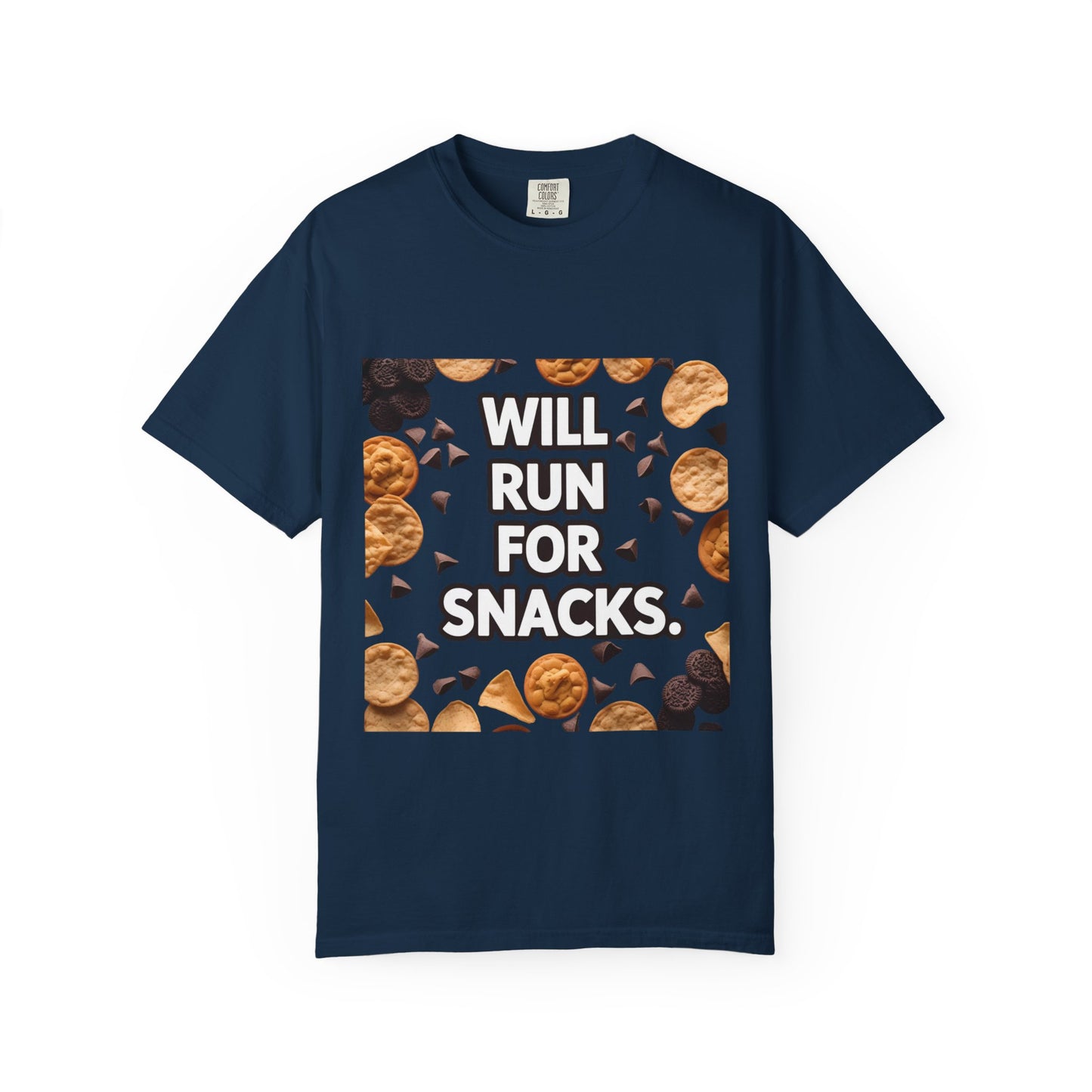 Playful Snack Lover T-Shirt, Will Run For Snacks Tee, Funny Foodie Gift, Quirky Casual Wear, Comfortable Unisex Apparel
