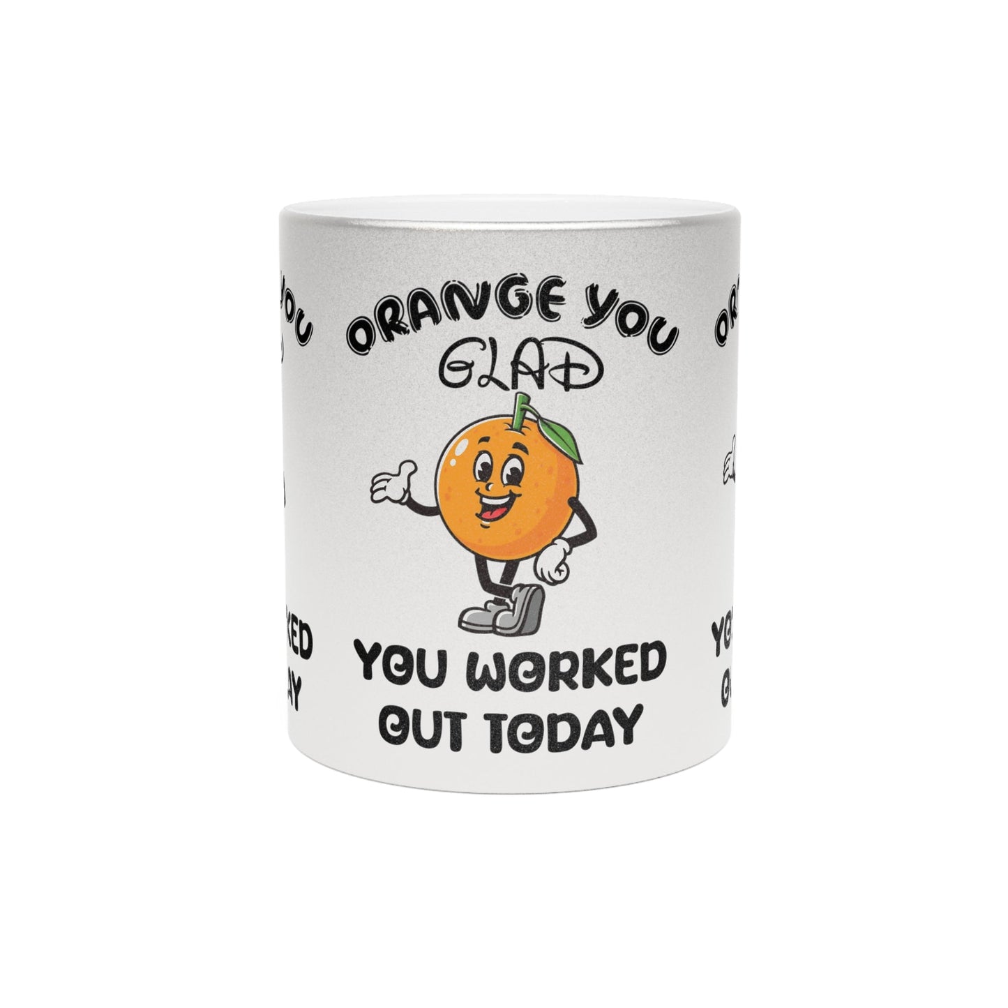 'Orange You Glad You Worked Out Today' Mug | Funny Orange Character Printify