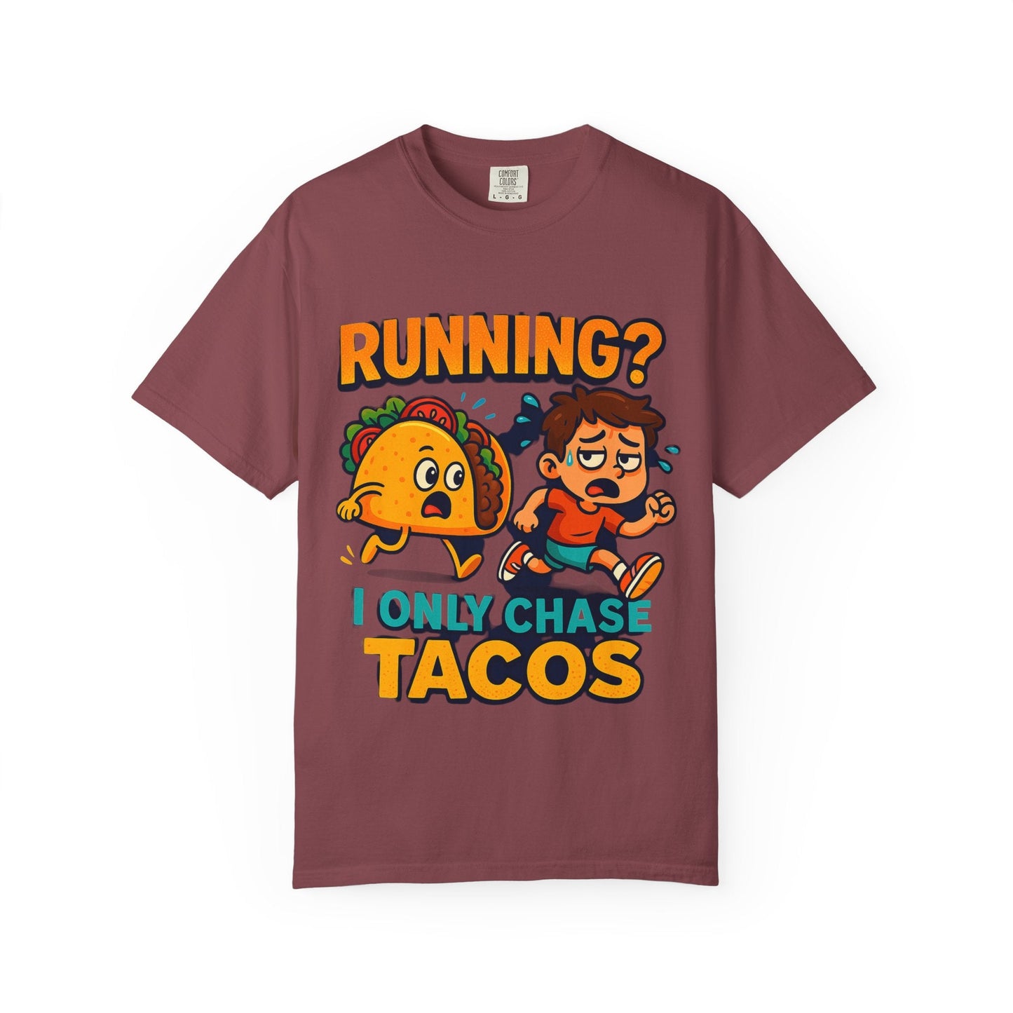 Funny Taco Chase T-Shirt, Gifts for Taco Lovers, Casual Graphic Tee, Foodie Apparel, Birthday & Taco Tuesday Shirt Printify