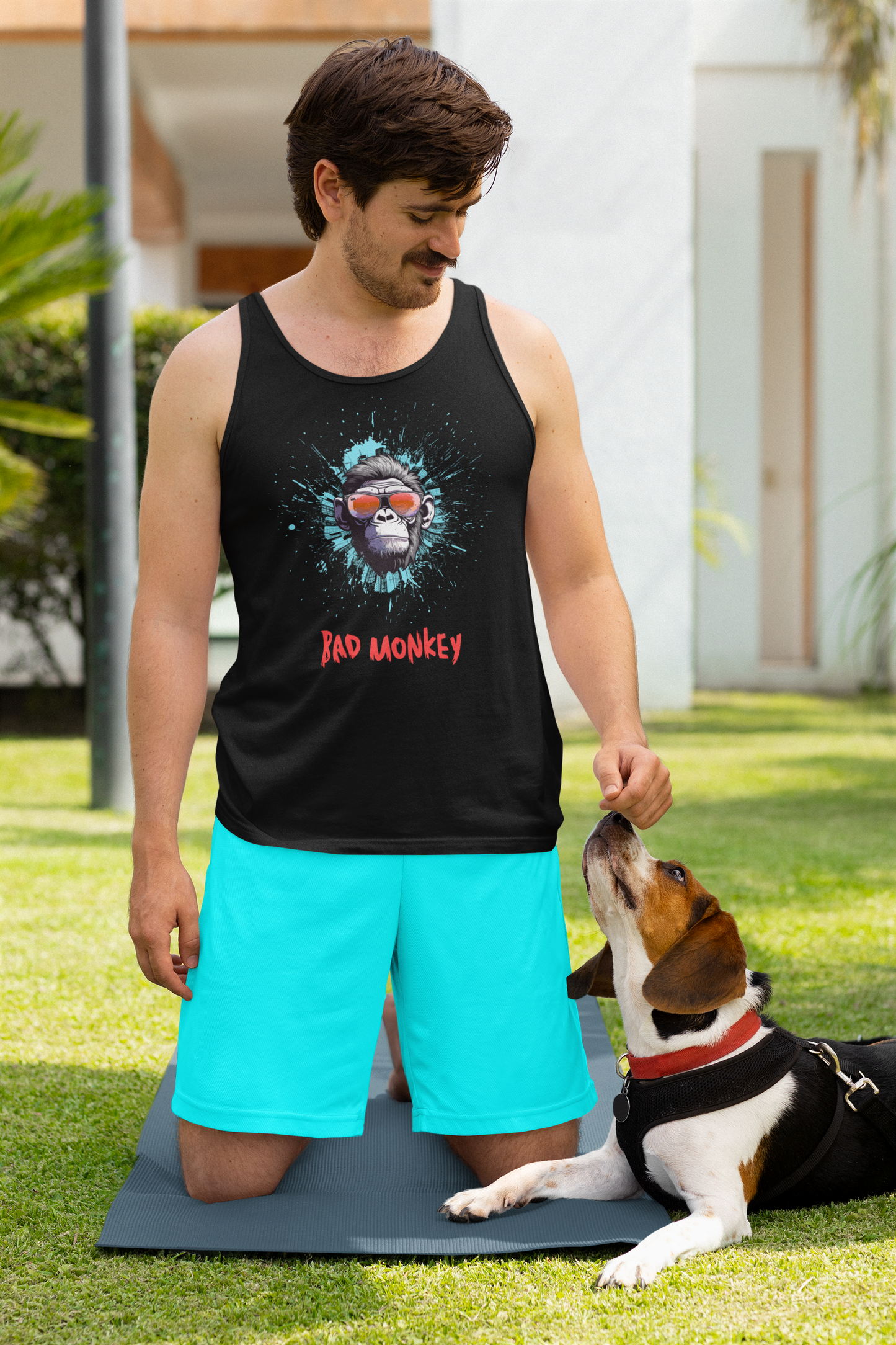 Bad Monkey Graphic Tank Top, Casual Summer Wear, Funny Gift for Animal Lovers, Beach Ready, Music Festival Outfit Printify
