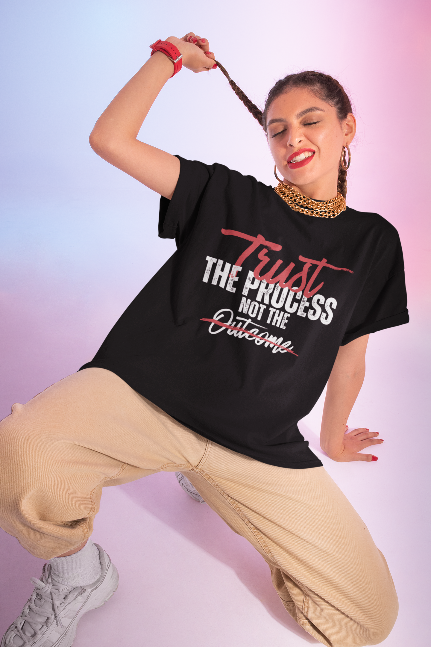 "Trust the Process" Motivation Shirt, Inspirational Unisex Cotton Tee - Workout Gift, Self-Care Apparel, Positive Mindset Printify