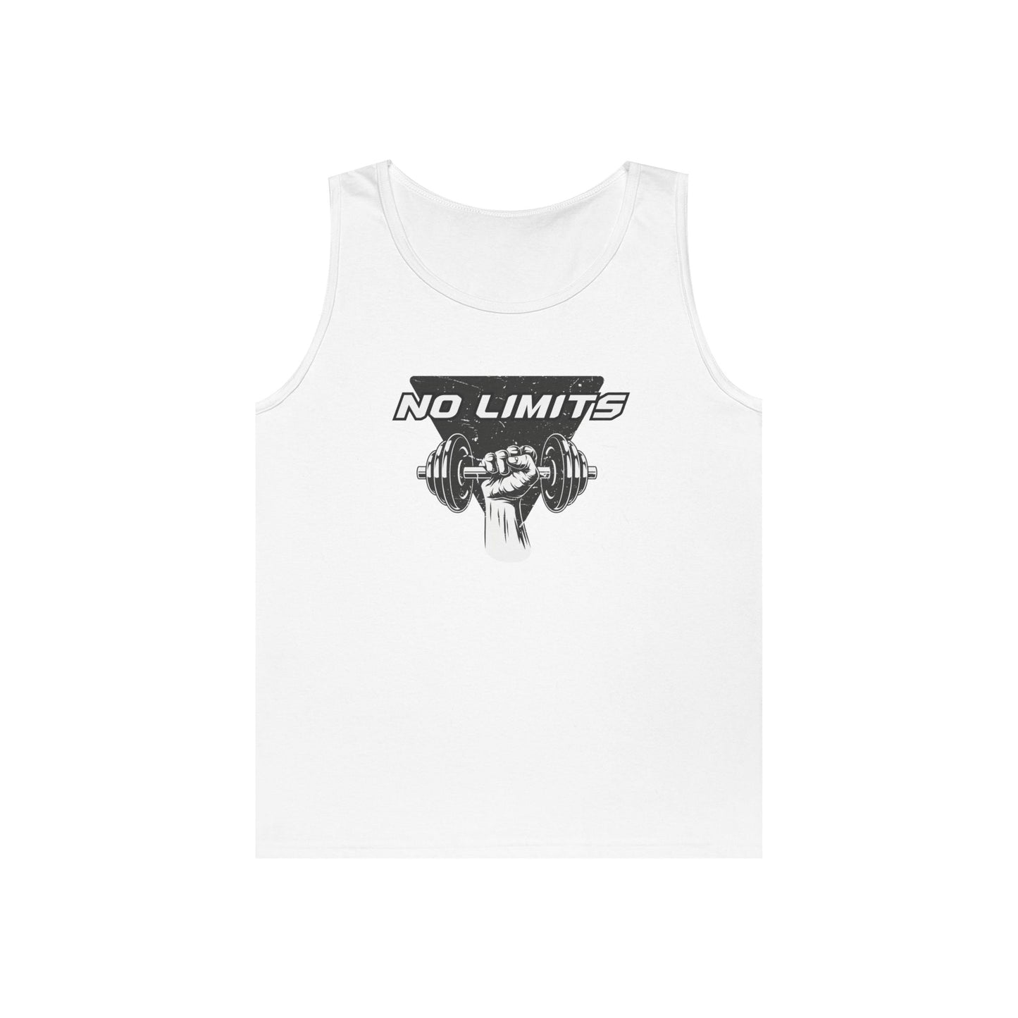 No Limits Unisex Heavy Cotton Tank Top - Fitness Apparel, Workout Gear, Gym Wear, Motivation Shirt, Casual Summer Style Printify