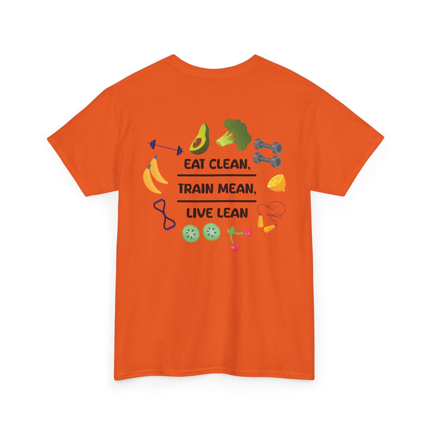 Eat Clean, Train Mean, Live Lean Tshirt | Print on Back | Food, Exercise, Health, Clean Eating, Cotton, Shirt, Fitness, Diet, Comfortable