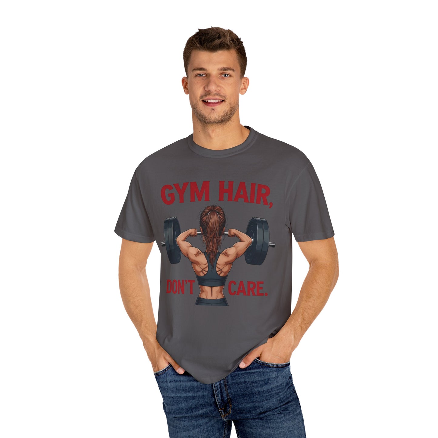 Gym Hair Don't Care T-Shirt, Unisex Workout Tee, Fitness Apparel, Activewear Gift, Casual Style