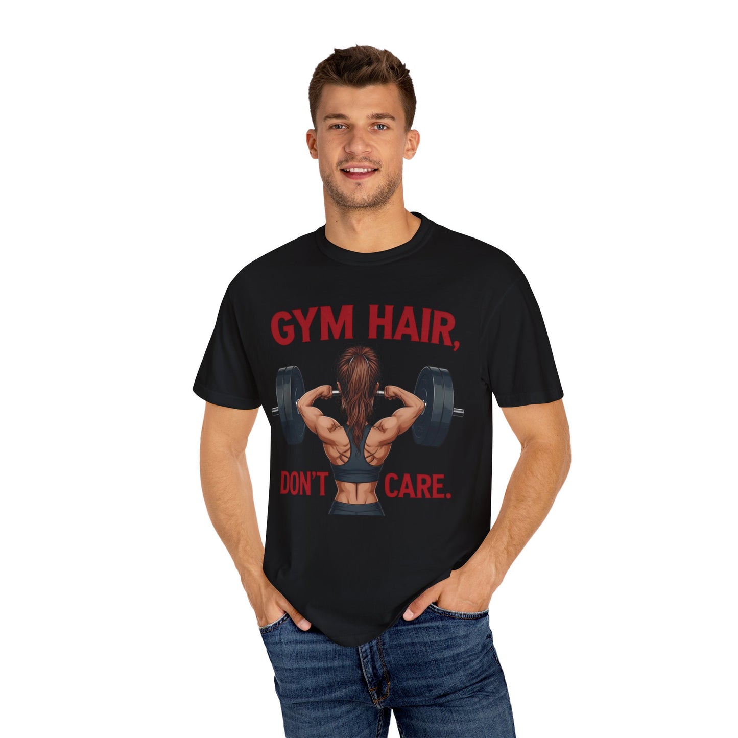 Gym Hair Don't Care T-Shirt, Unisex Workout Tee, Fitness Apparel, Activewear Gift, Casual Style