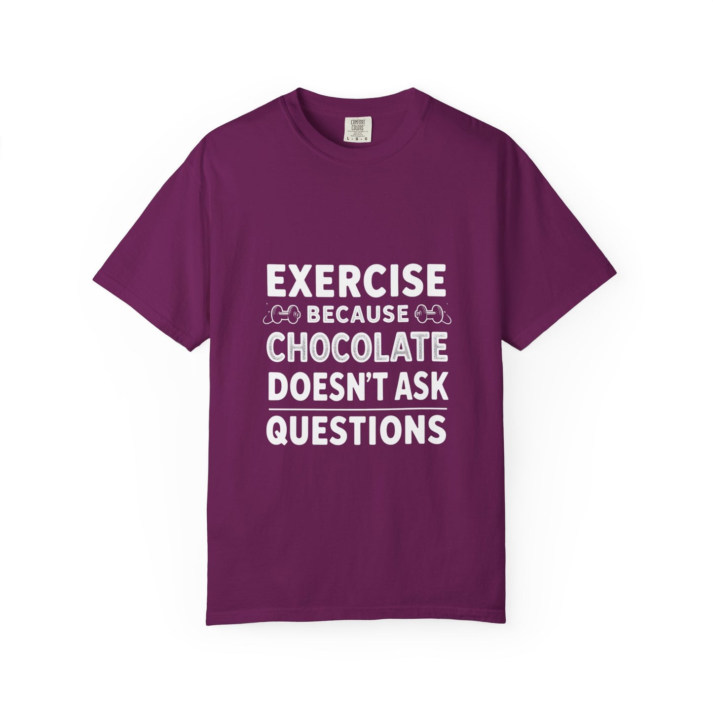 Chocolate Lover's Unisex T-shirt, Comfy Everyday Tee, Gift for Foodies, Cute Chocolate Shirt, Sweet Treat Apparel, Casual Wear - Diet and Exercise