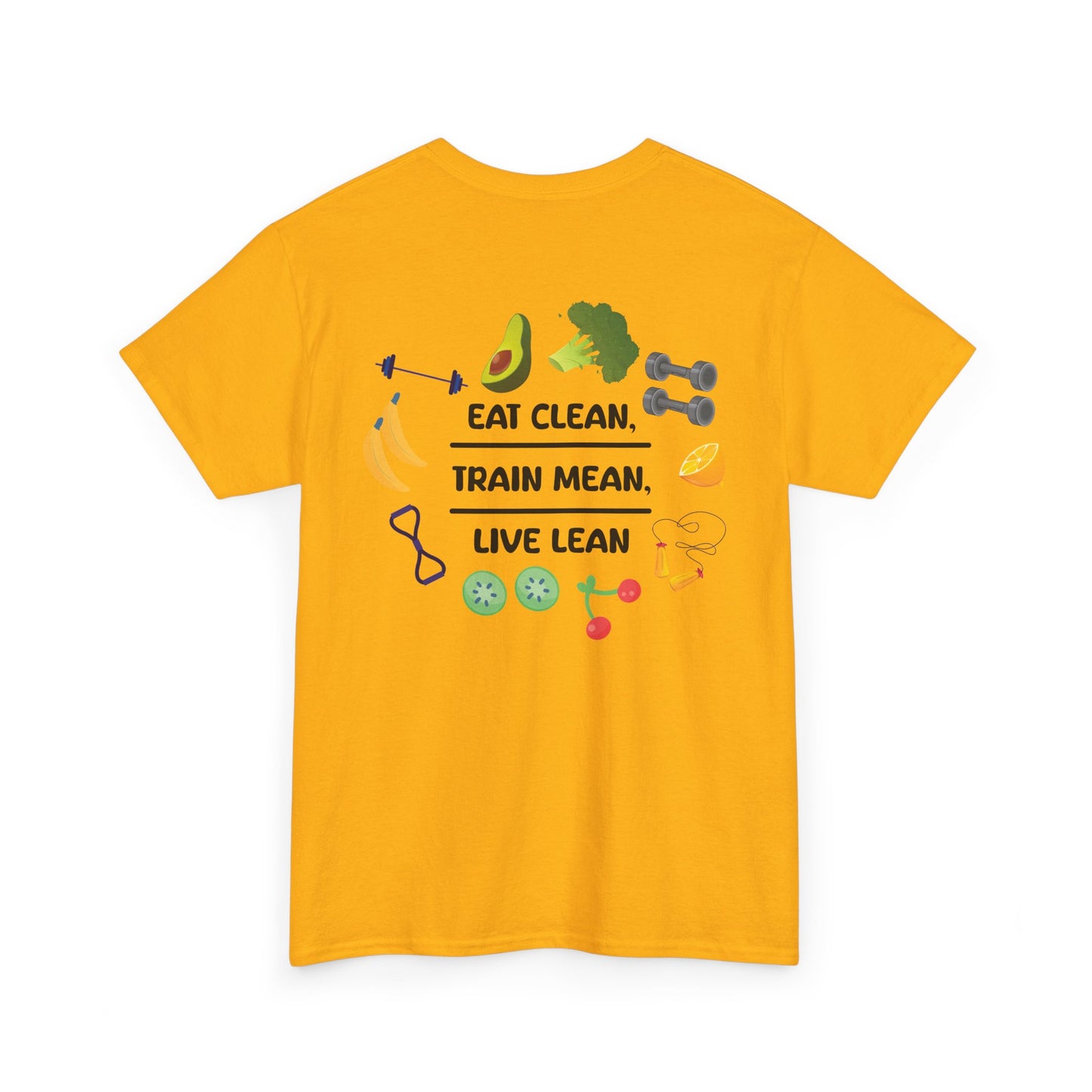 Eat Clean, Train Mean, Live Lean Tshirt | Print on Back | Food, Exercise, Health, Clean Eating, Cotton, Shirt, Fitness, Diet, Comfortable