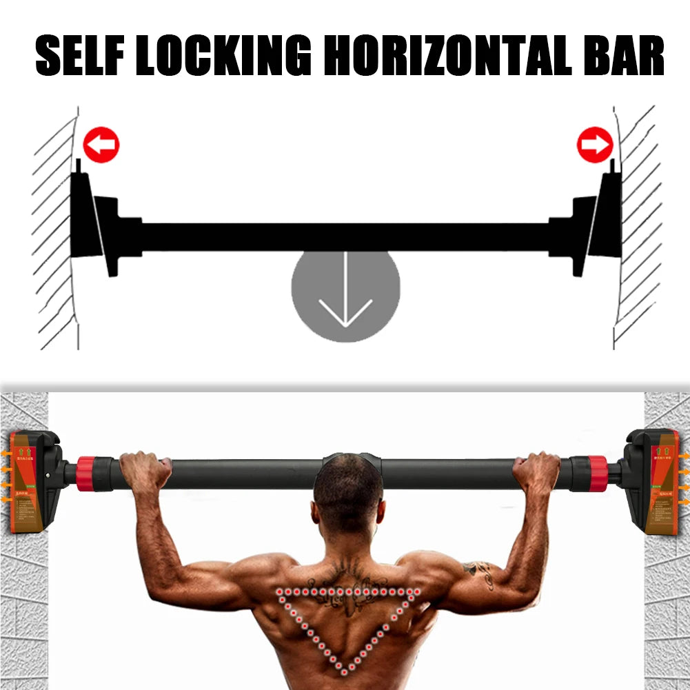 Strength Training Pull-up Bar with Level Gauge, 69-92cm Adjustable Width, 200kg Max Load Capacity, Chin-Up Bar For Doorway Diet and Exercise