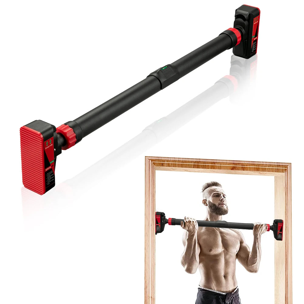 Strength Training Pull-up Bar with Level Gauge, 69-92cm Adjustable Width, 200kg Max Load Capacity, Chin-Up Bar For Doorway Diet and Exercise