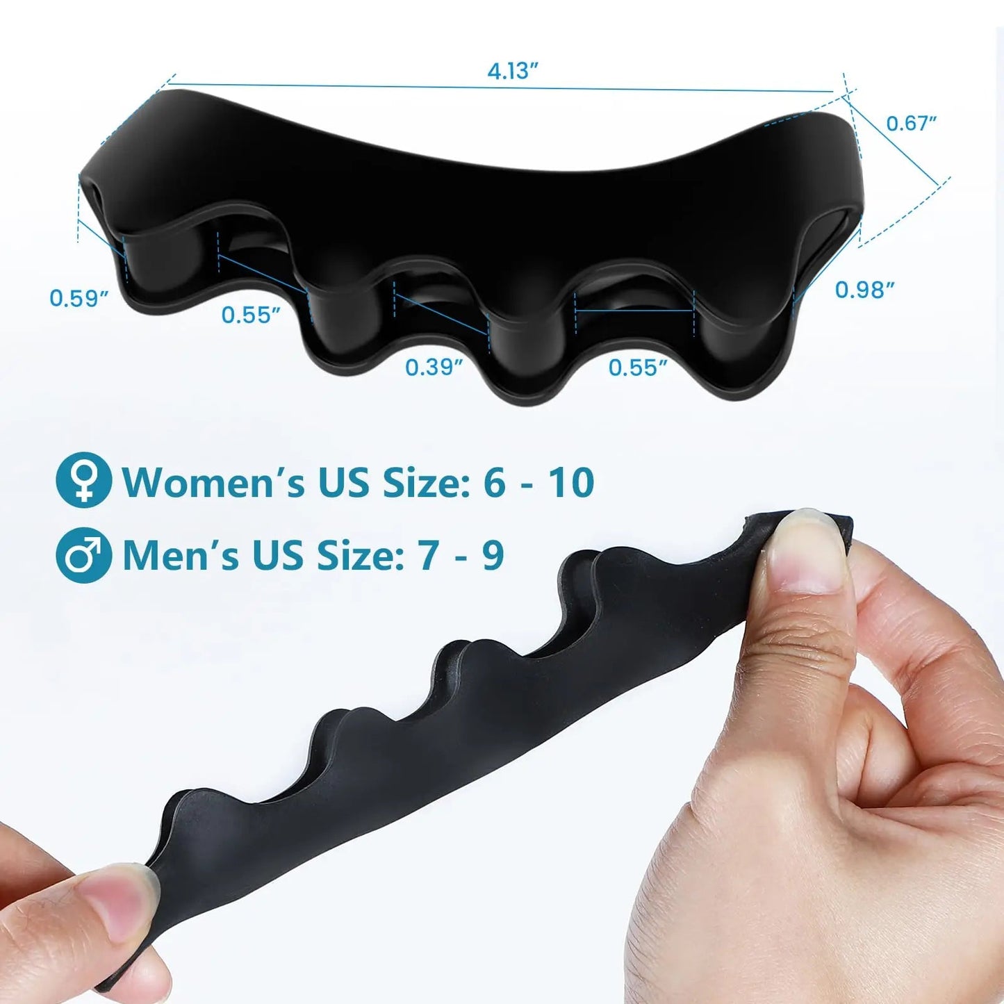 Toe Separator | Doctor Recommended | Correct Foot and Bunion Pain, Plantar Fasciitis, Toe Straightener to Improve Functional Mobility Diet and Exercise