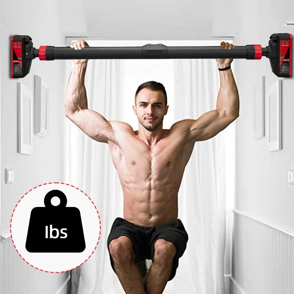 Strength Training Pull-up Bar with Level Gauge, 69-92cm Adjustable Width, 200kg Max Load Capacity, Chin-Up Bar For Doorway Diet and Exercise
