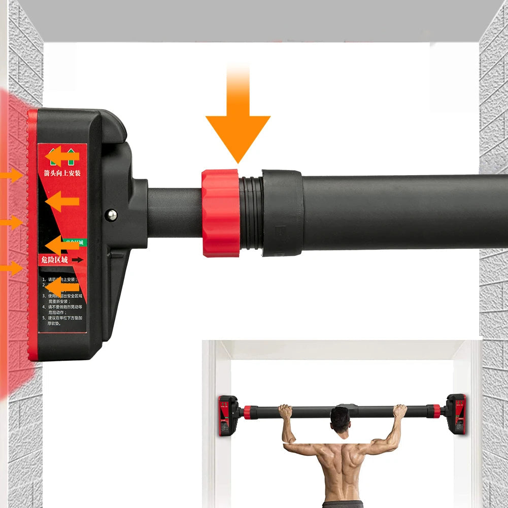Strength Training Pull-up Bar with Level Gauge, 69-92cm Adjustable Width, 200kg Max Load Capacity, Chin-Up Bar For Doorway Diet and Exercise