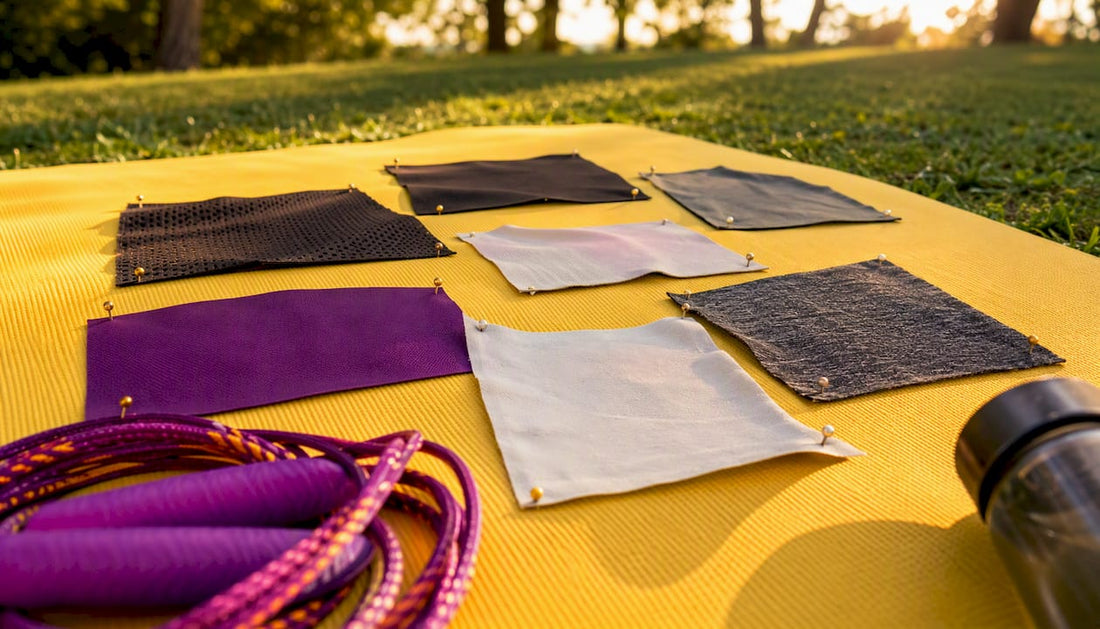 Close-up of different workout fabric textures