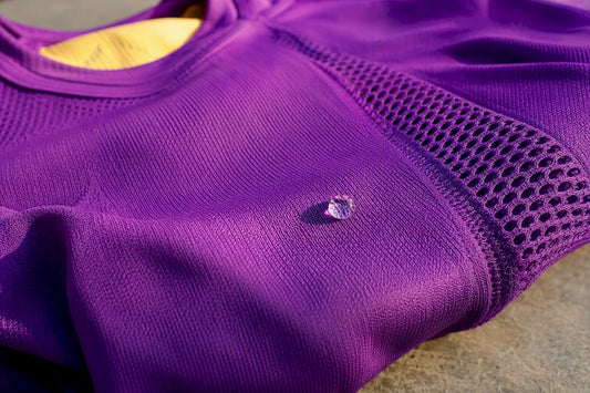 Close-up of sweat-wicking shirt fabric texture