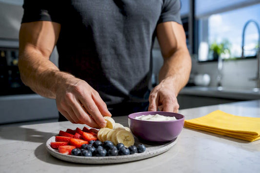 Pre-workout meal with fruit and yogurt