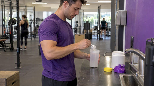Athlete mixing a creatine electrolyte drink