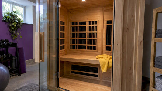 Infrared sauna cabin with heating panels