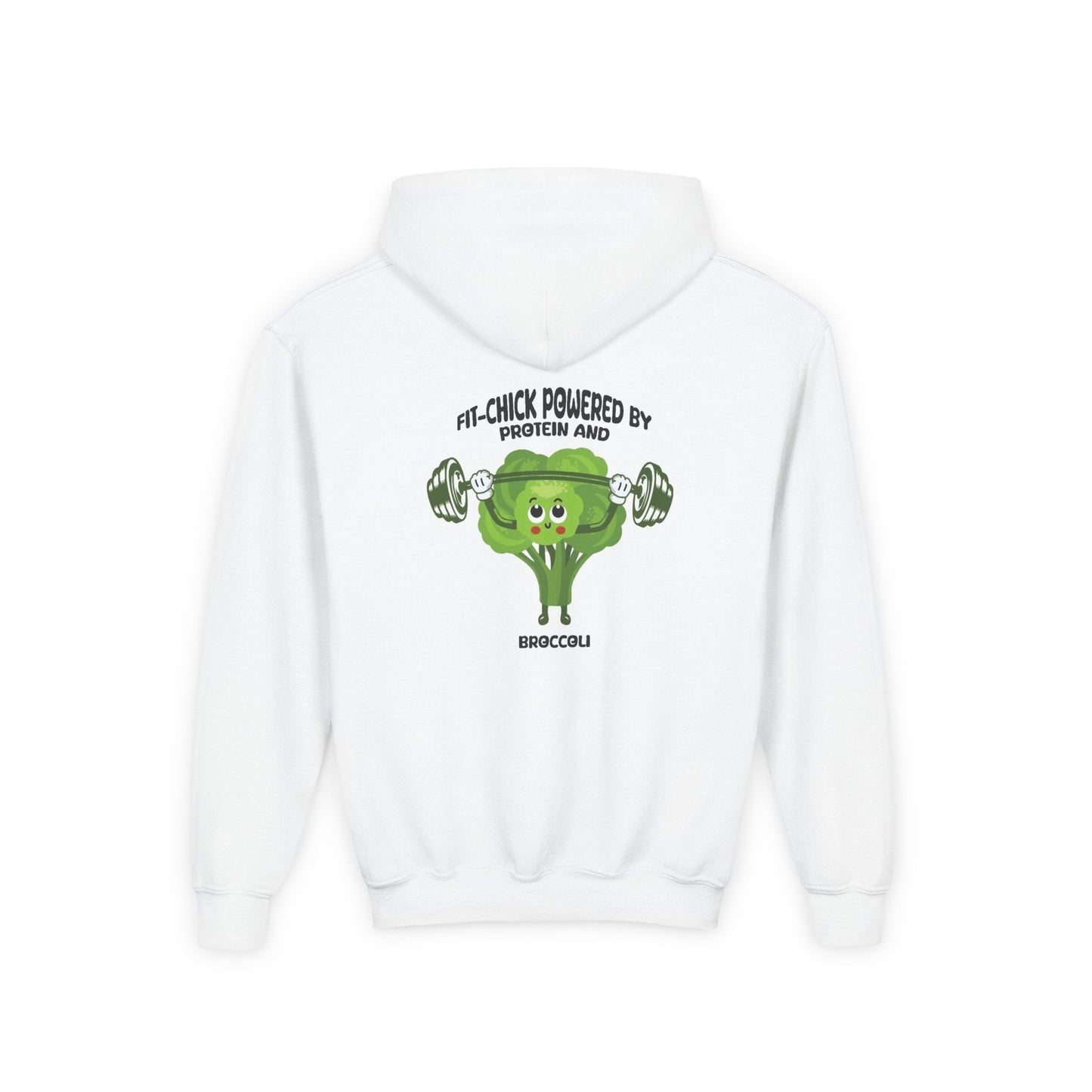 FIT-CHICK POWERED BY PROTEIN AND BROCCOLI Hoodies Printify