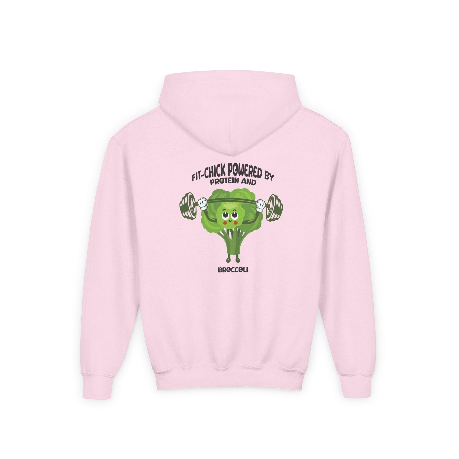 FIT-CHICK POWERED BY PROTEIN AND BROCCOLI Hoodies Printify