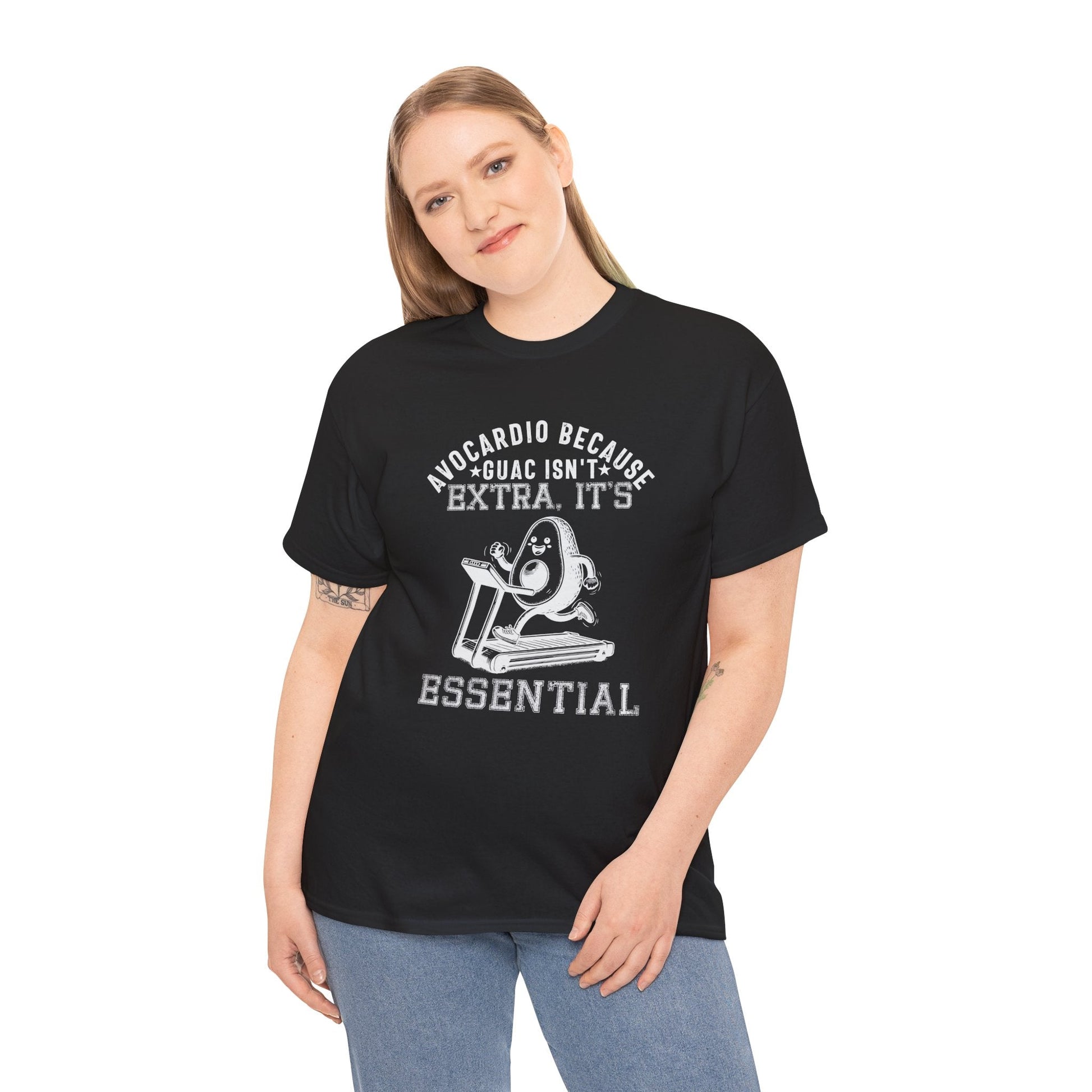 AVOCARDIO BECAUSE GUAC ISN'T EXTRA. IT'S ESSENTIAL t-shirt Printify
