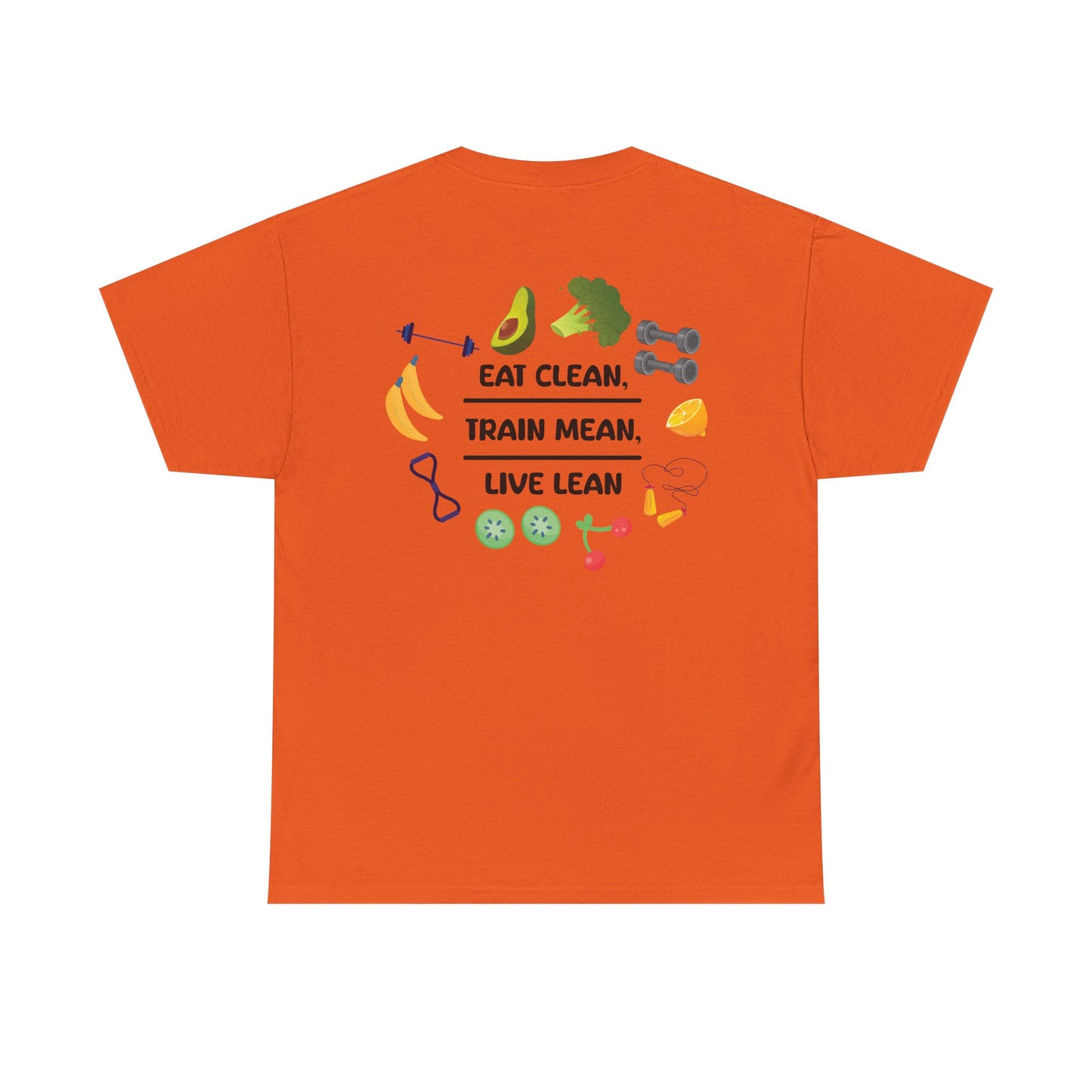 Eat Clean, Train Mean, Live Lean Tshirt | Print on Back | Food, Exercise, Health, Clean Eating, Cotton, Shirt, Fitness, Diet, Comfortable