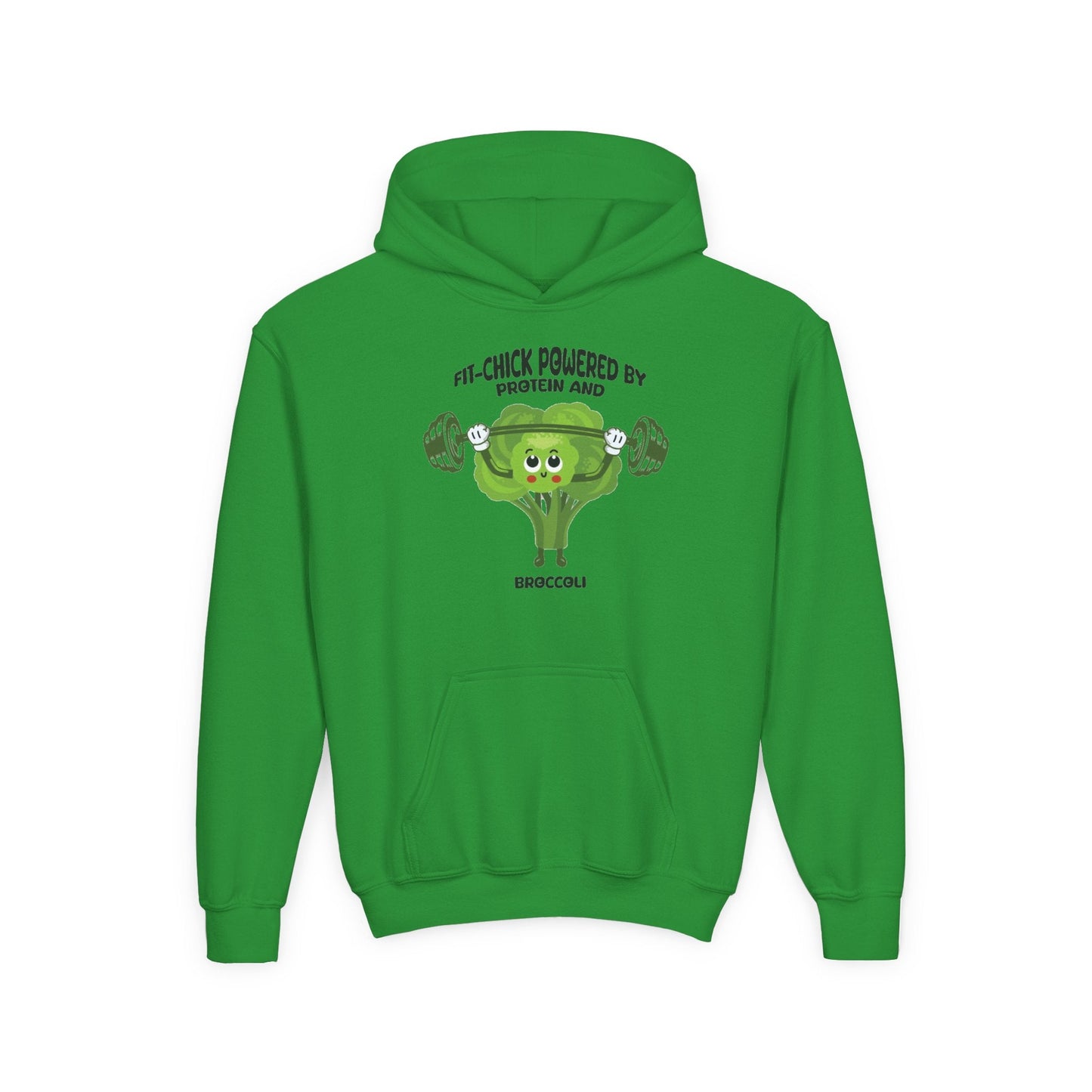 FIT-CHICK POWERED BY PROTEIN AND BROCCOLI Hoodies Printify