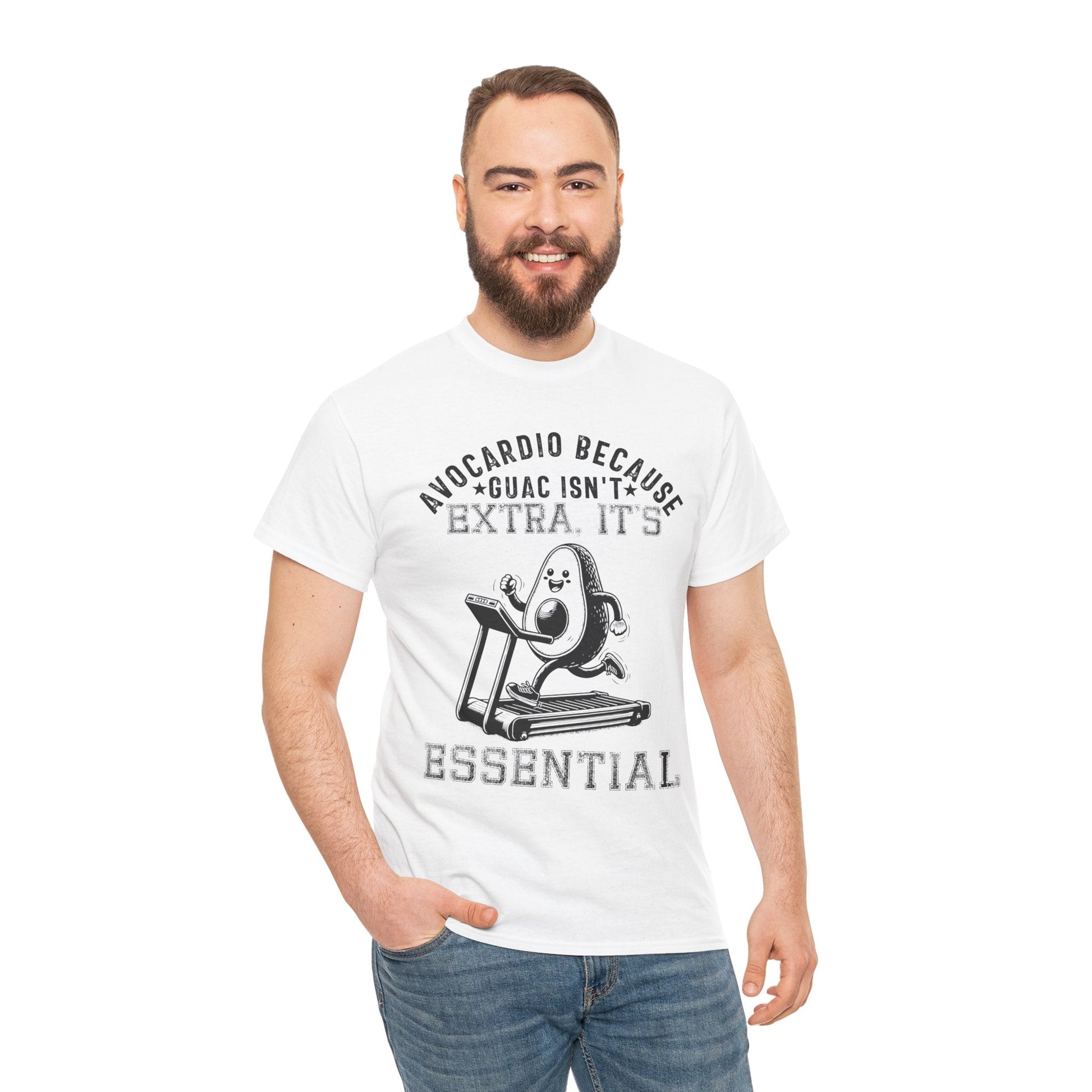 AVOCARDIO BECAUSE GUAC ISN'T EXTRA. IT'S ESSENTIAL t-shirt Printify