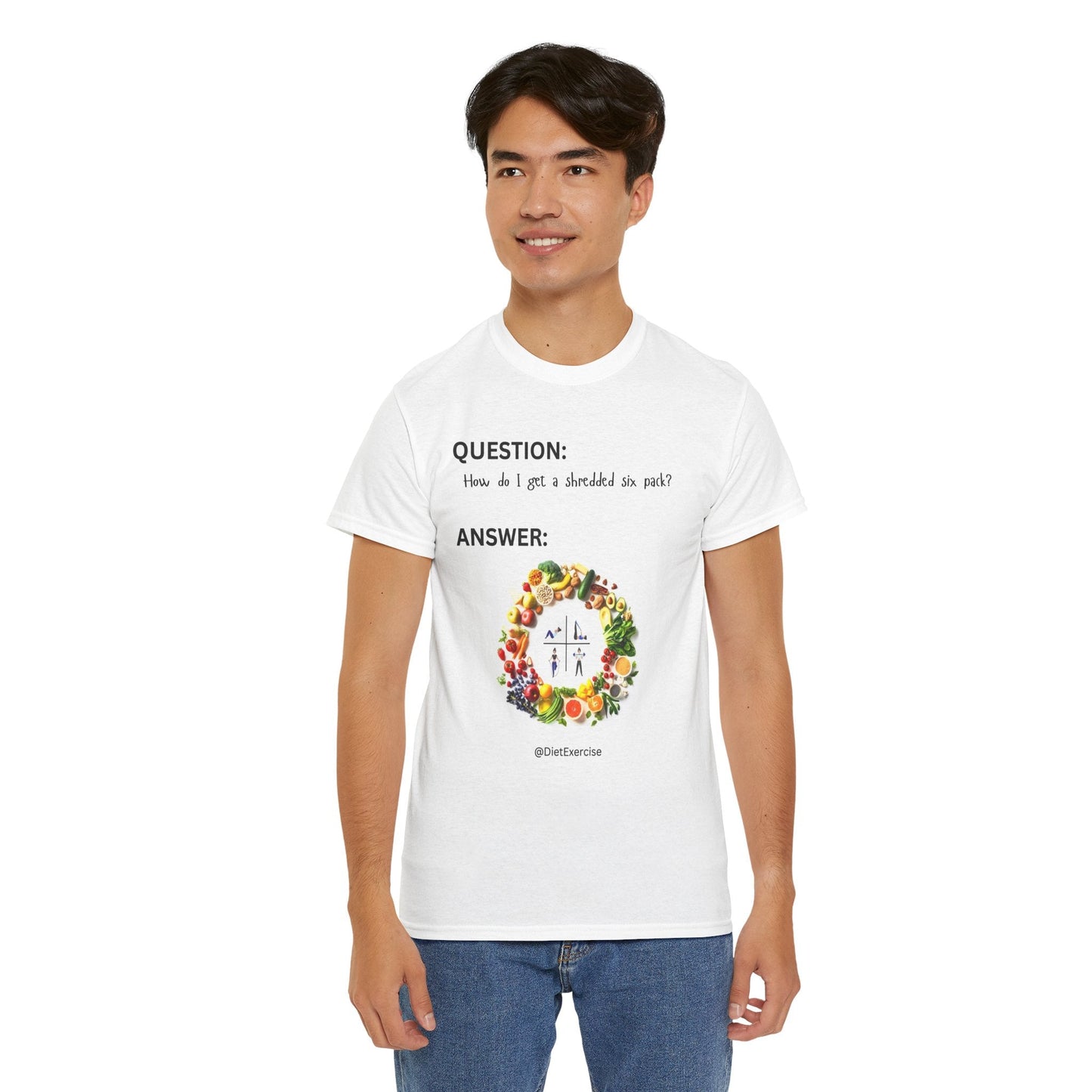 How Do I Get A Shredded Six Pack? T-Shirt | Diet & Exercise Printify