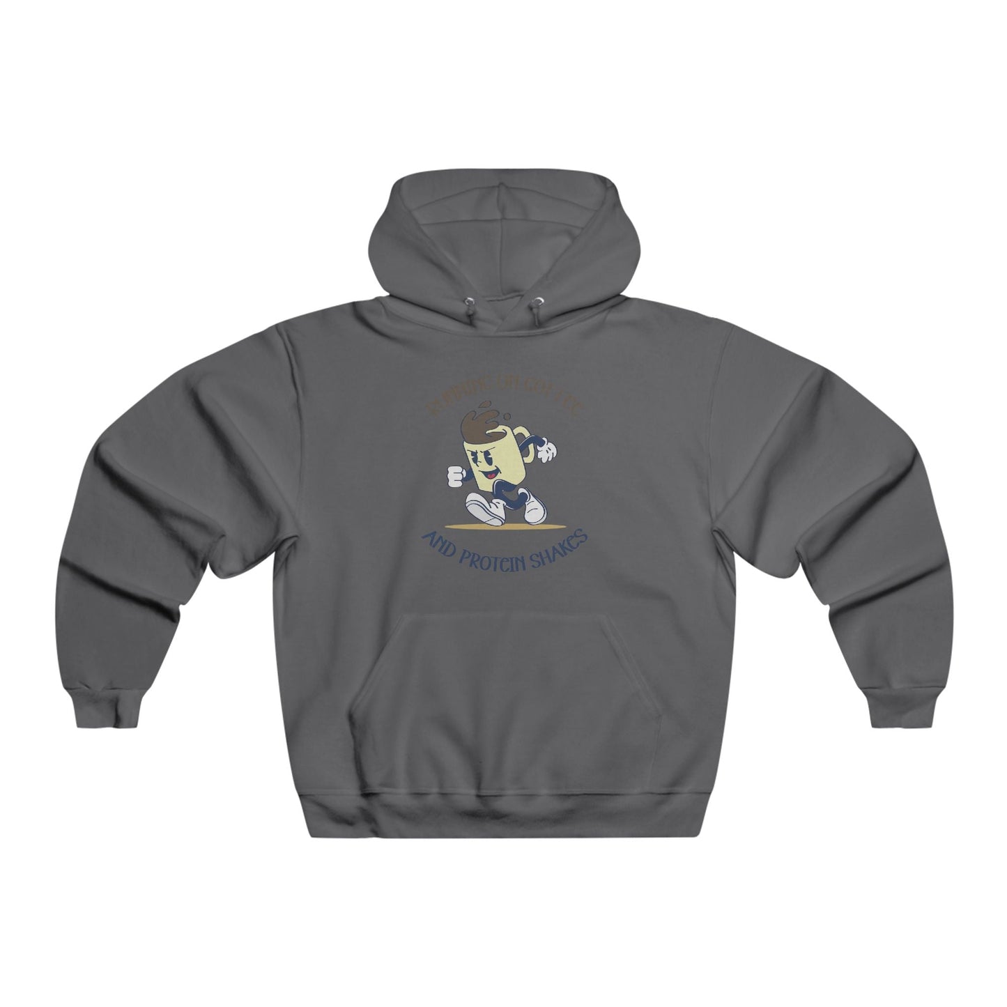 RUNNING ON COFFEE AND PROTEIN SHAKES Hoodie Printify