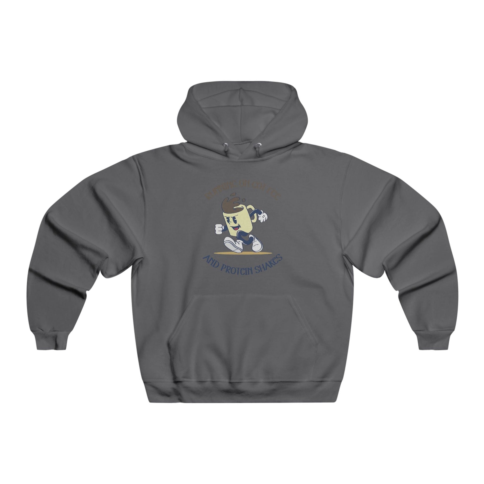 RUNNING ON COFFEE AND PROTEIN SHAKES Hoodie Printify