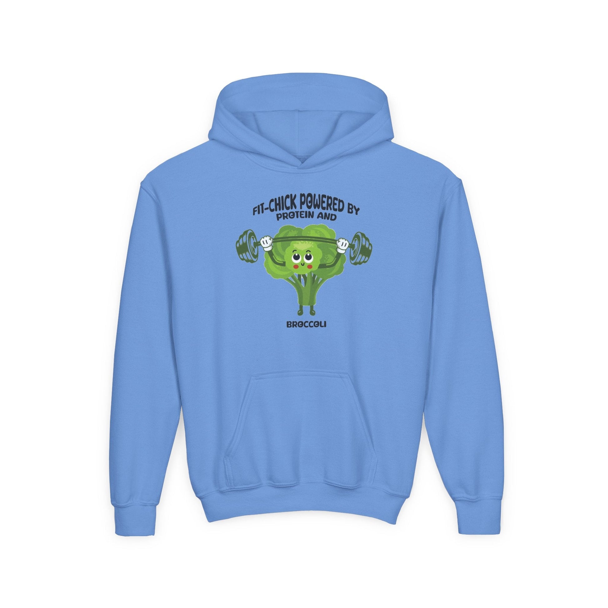 FIT-CHICK POWERED BY PROTEIN AND BROCCOLI Hoodies Printify