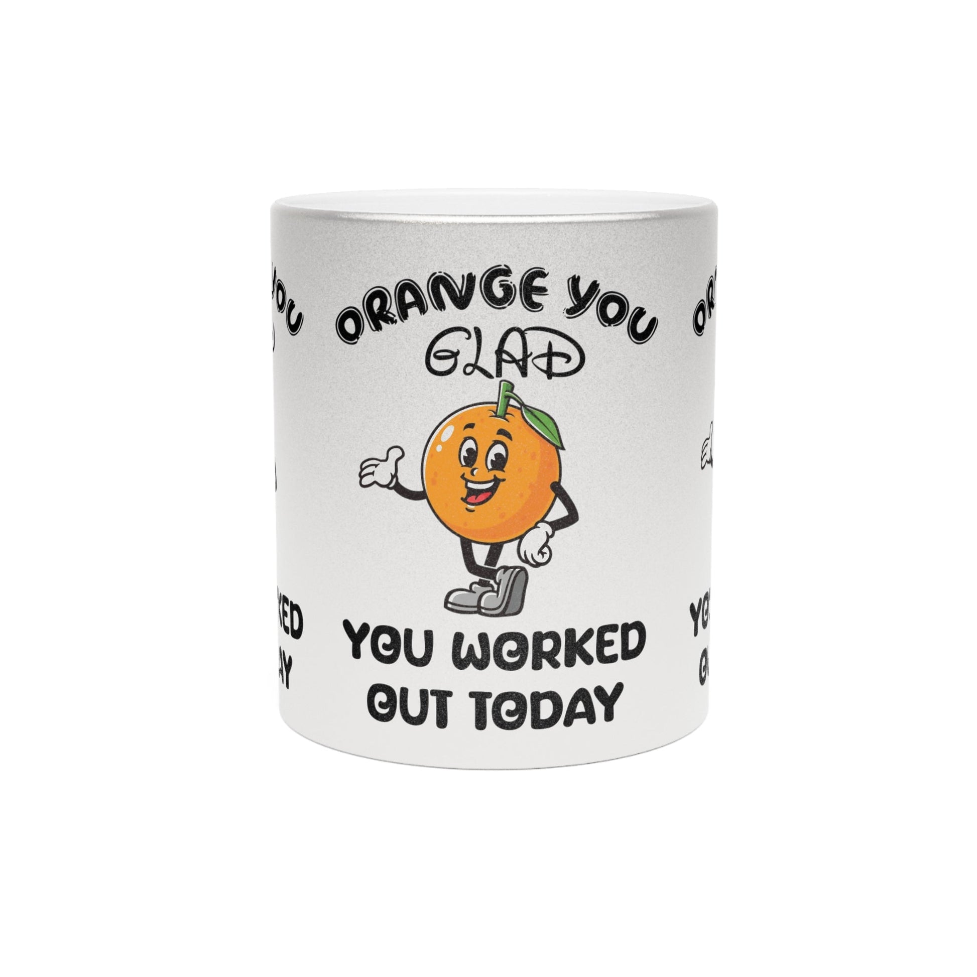 'Orange You Glad You Worked Out Today' Mug | Funny Orange Character Printify