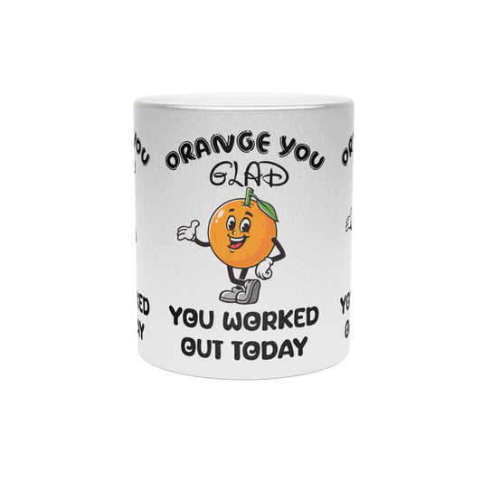'Orange You Glad You Worked Out Today' Mug | Funny Orange Character Printify
