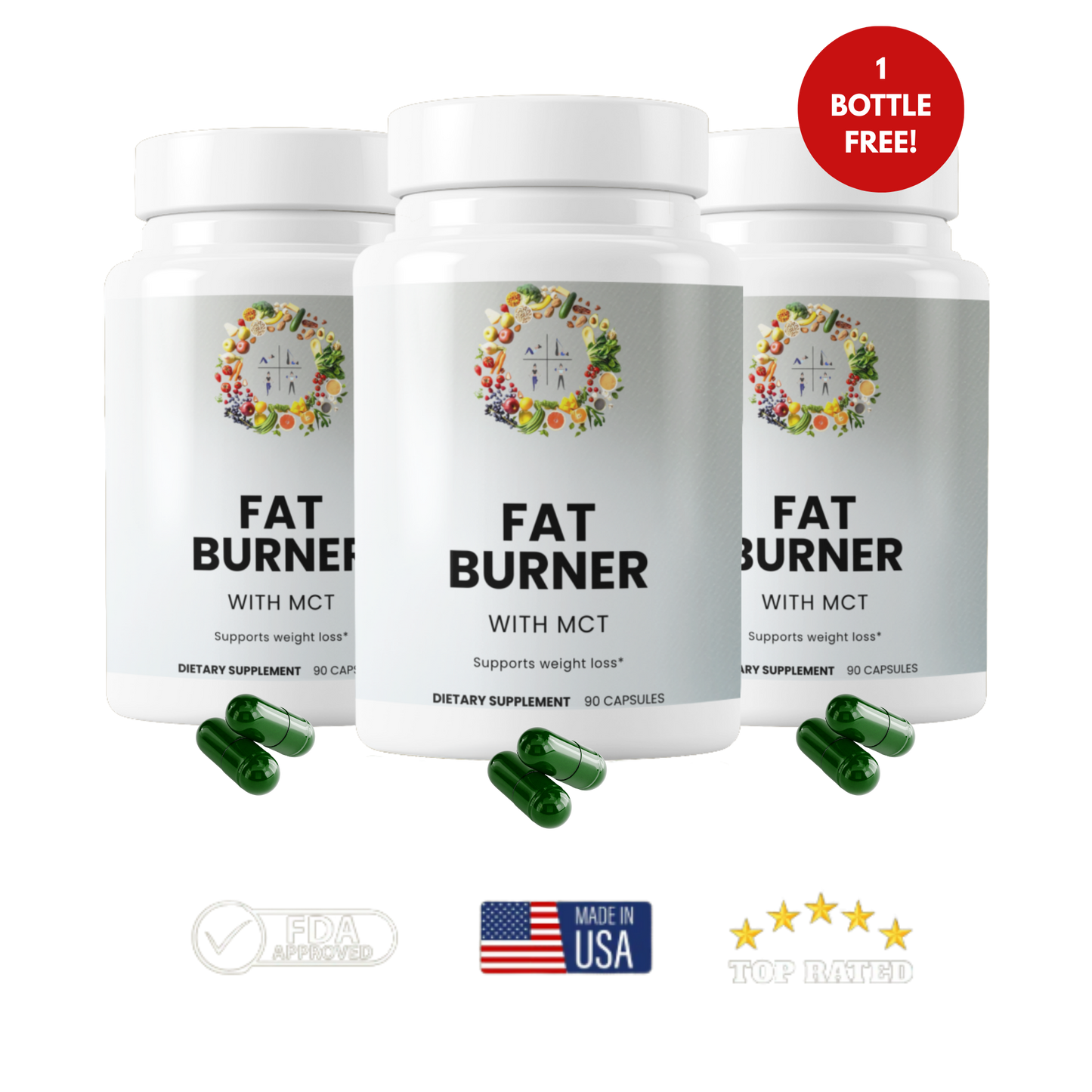 3-Pack Fat Burner Supplements Diet and Exercise