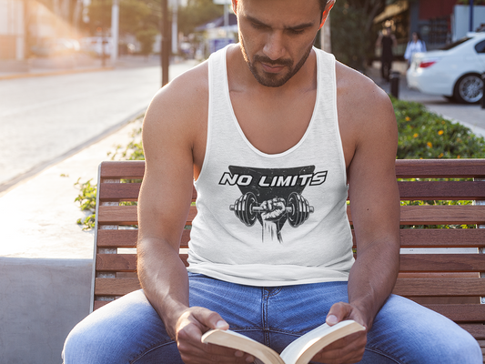 No Limits Unisex Heavy Cotton Tank Top - Fitness Apparel, Workout Gear, Gym Wear, Motivation Shirt, Casual Summer Style Printify