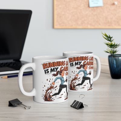 Running Late Is My Cardio Mug - Funny Coffee Cup for Runners, Gift for Fitness Lovers, Workout Humor, Motivational Mug Printify