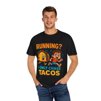 Funny Taco Chase T-Shirt, Gifts for Taco Lovers, Casual Graphic Tee, Foodie Apparel, Birthday & Taco Tuesday Shirt