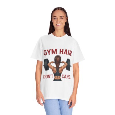 Gym Hair Don't Care T-Shirt, Unisex Workout Tee, Fitness Apparel, Activewear Gift, Casual Style