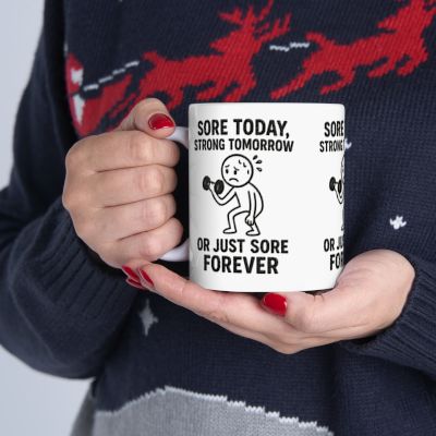 Motivational Ceramic Mug for Fitness Enthusiasts - Perfect Gift for Gym Lovers, Workout Motivation, Coffee Cup, Exercise, Weightlifting Printify