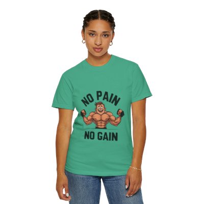 Fitness Motivational T-Shirt - No Pain No Gain, Workout Tee, Gym Apparel, Gift for Gym Lovers, Casual Style Printify