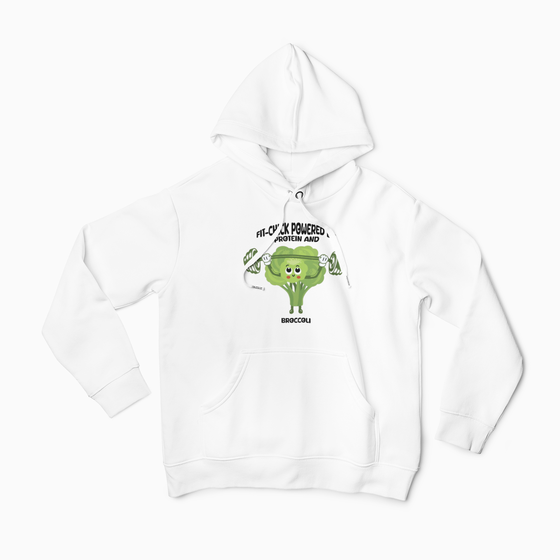 FIT-CHICK POWERED BY PROTEIN AND BROCCOLI Hoodies Printify