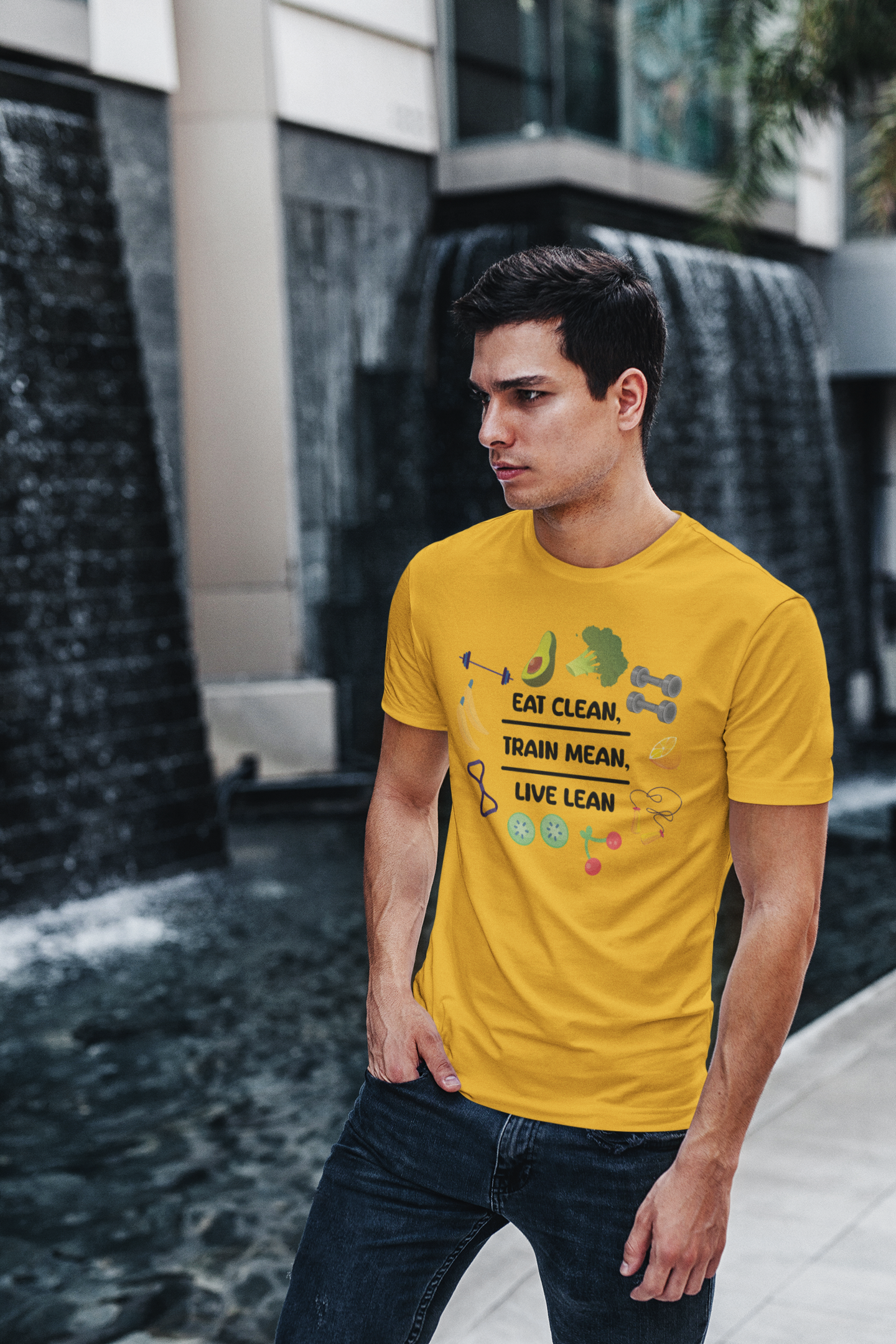 EAT CLEAN, TRAIN MEAN, LIVE LEAN t-shirt Printify