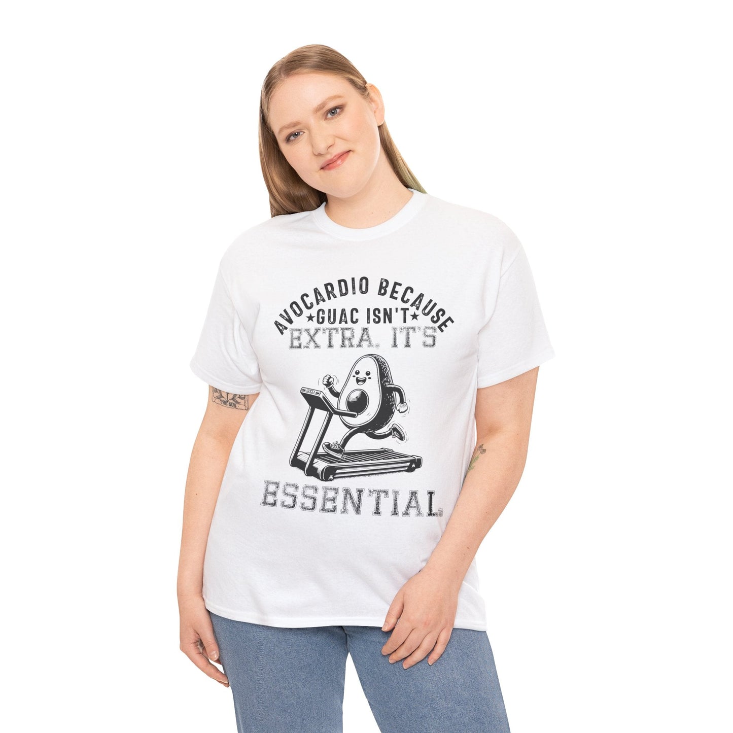 AVOCARDIO BECAUSE GUAC ISN'T EXTRA. IT'S ESSENTIAL t-shirt Printify