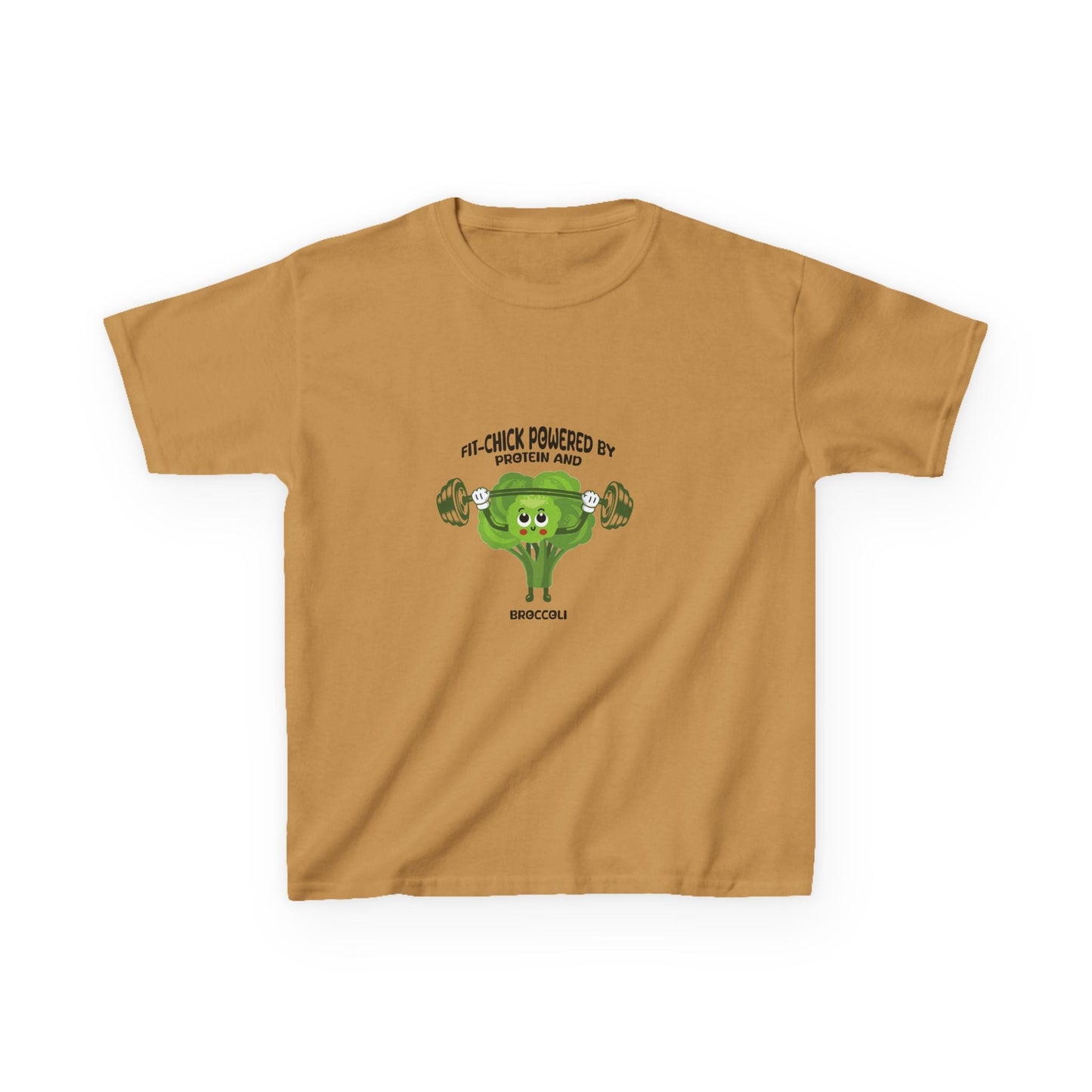 FIT CHICK POWERED BY PROTEIN AND BROCCOLI t-shirt Printify