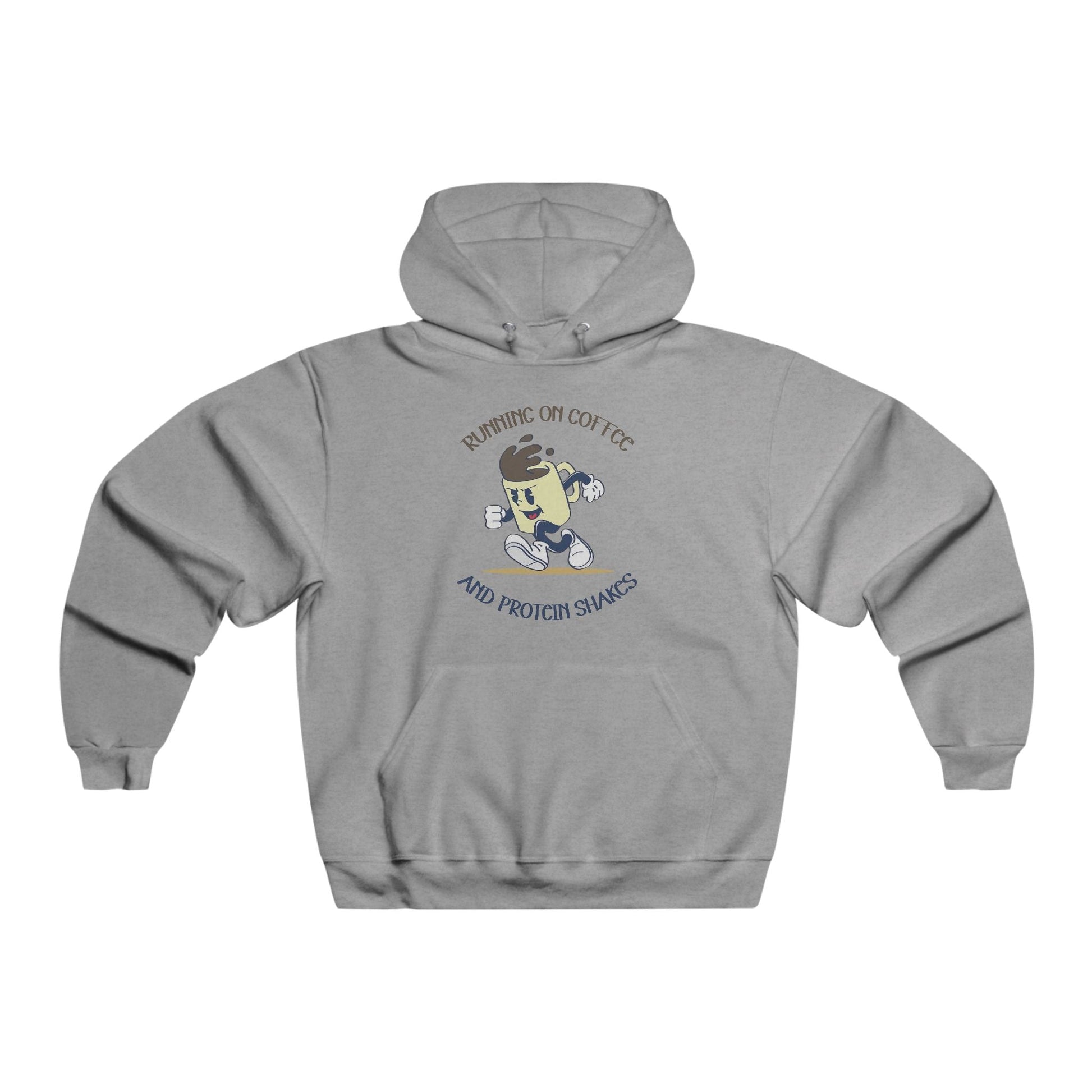 RUNNING ON COFFEE AND PROTEIN SHAKES Hoodie Printify