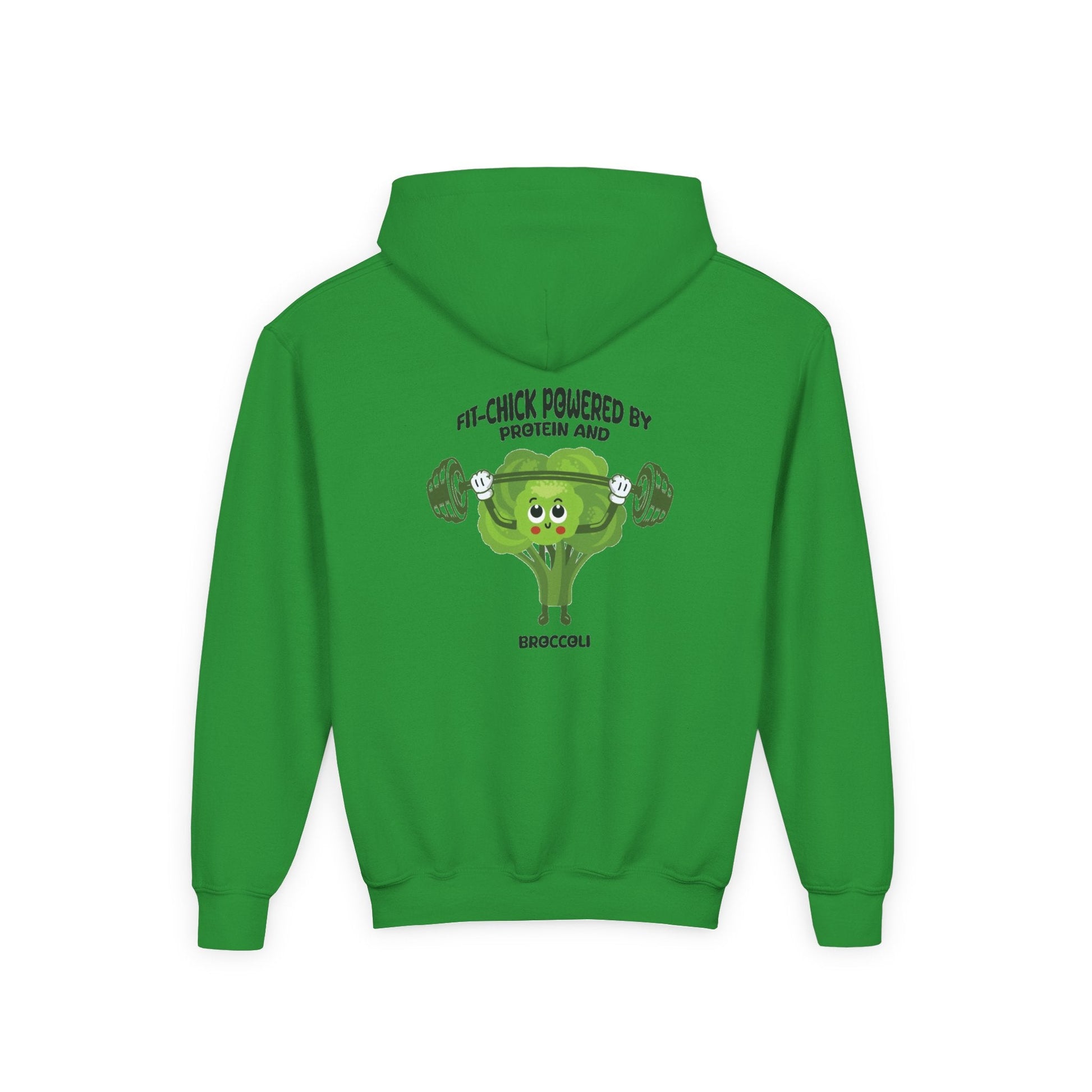 FIT-CHICK POWERED BY PROTEIN AND BROCCOLI Hoodies Printify