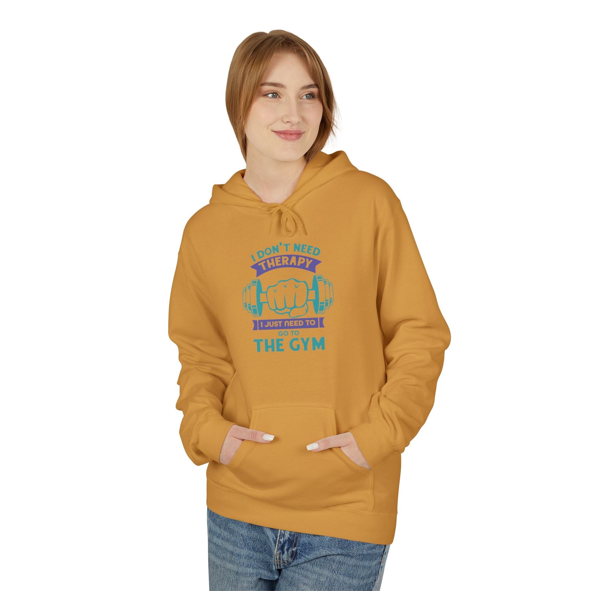 I don't need therapy. I just need to go to the gym | Hoodie, Sweatshirt, Comfortable, Cotton, Soft Printify