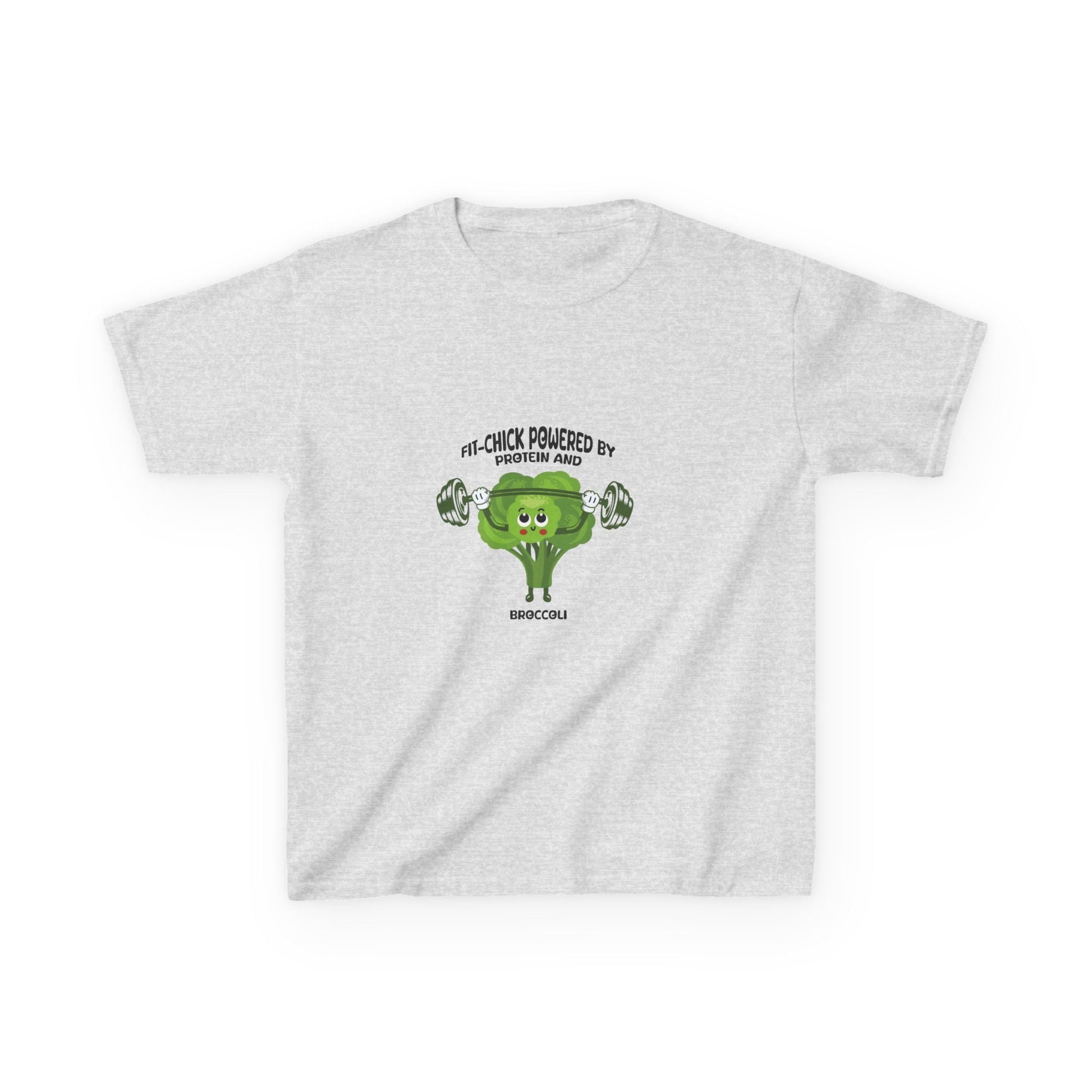 FIT CHICK POWERED BY PROTEIN AND BROCCOLI t-shirt Printify