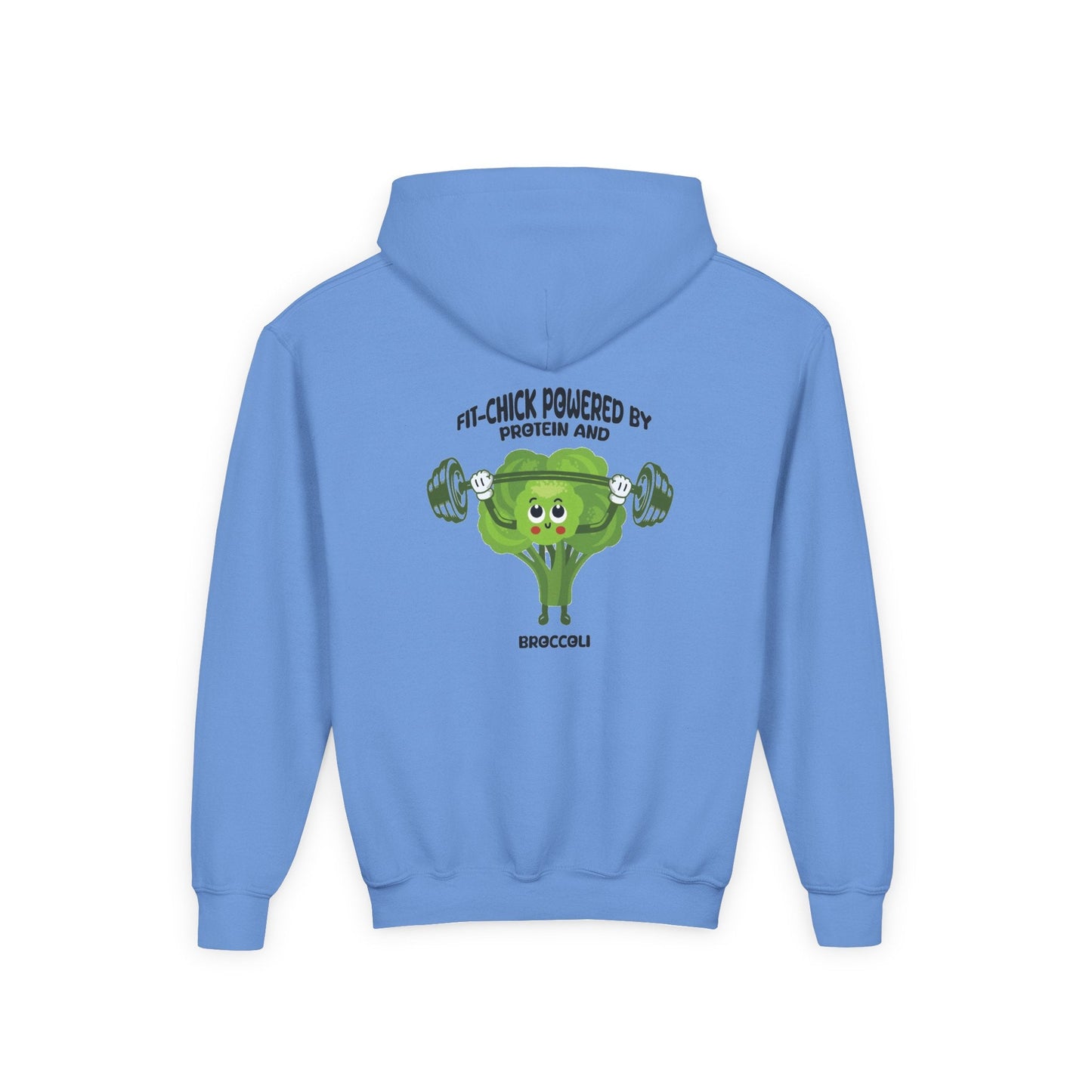 FIT-CHICK POWERED BY PROTEIN AND BROCCOLI Hoodies Printify